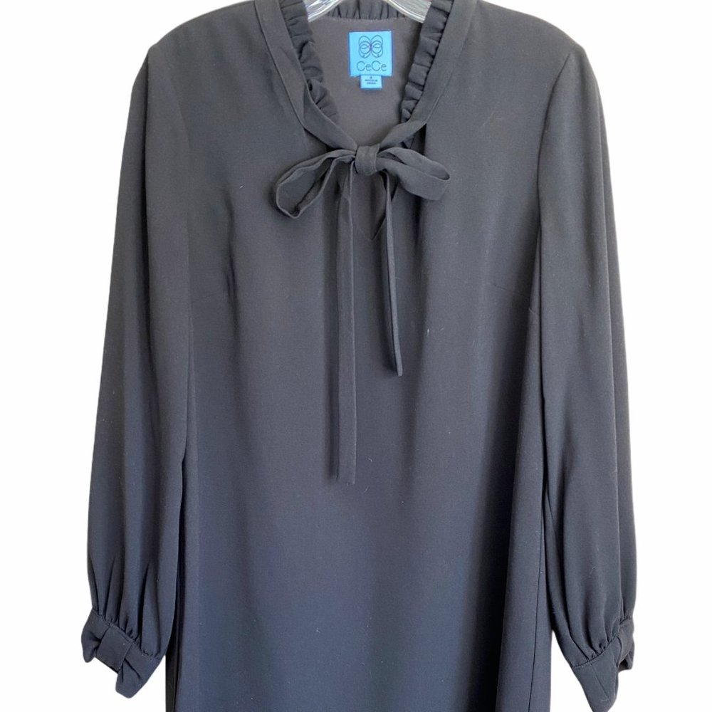 Cece Womens Gray Black Classic Dress Top Size 6